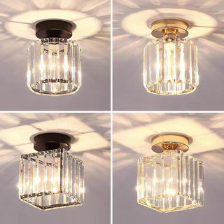 Luminária de Teto de Cristal Moderna Soquete E27 Decoração Elegante para Corredor Varanda e Hall