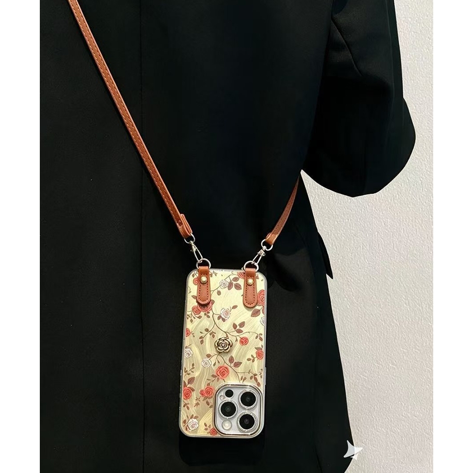 Para Samsung A17 A15 A16 A14 A13 A12 A22 A23 A32 A57 A54 A55 A56 A37 A05S A07 A06 Camélia Caso De Telefone Com Alça Long