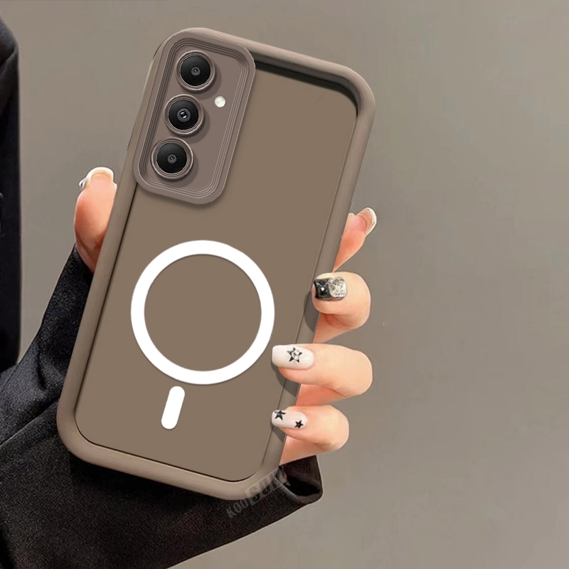 Capa Macia Para Samsung Galaxy A08 A18 A07 A17 A27 A37 A57 M07 F07 F17 M17 F70E M17E M47 Atração Magnética Circular Caix