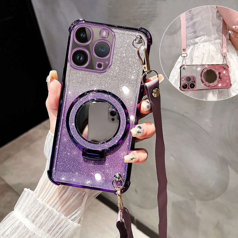 Para Samsung S25 S24 S23 S21 S20 FE S26 S22 Ultra Plus A53 A73 A34 A35 A36 A37 A50S A30S Espelho Titular Caso De Telefon