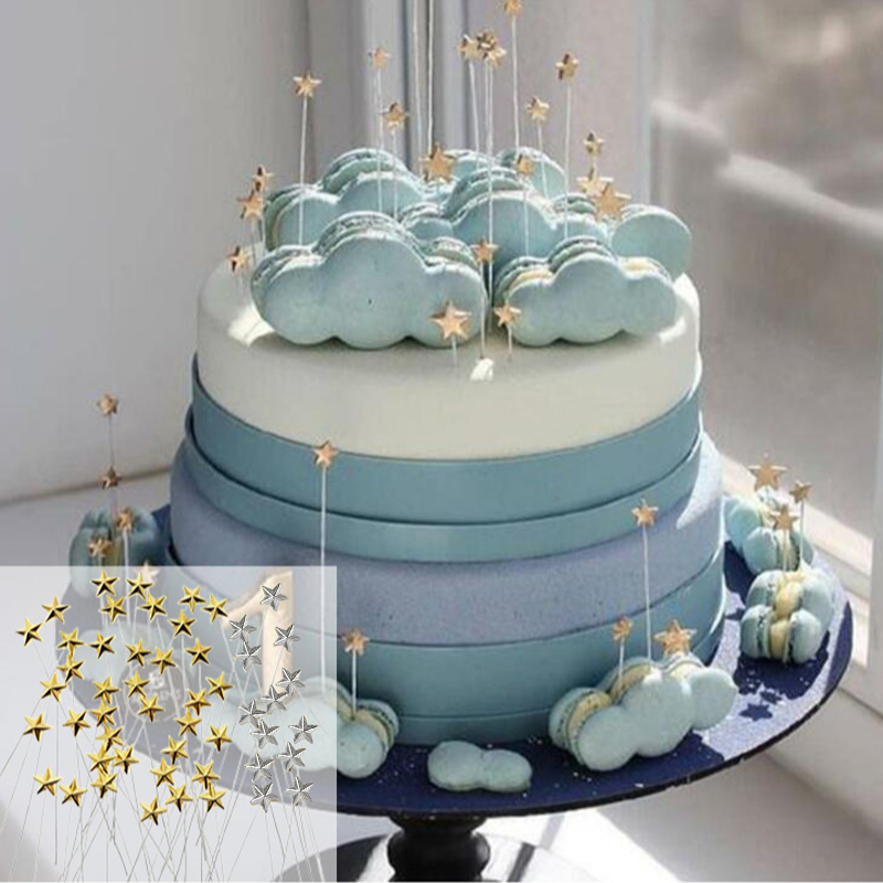 50Pcs Estrela Bolo Topper Decoração Do Para O Casamento Da Festa De Aniversário Suprimentos Nuvem Presente Chuveiro De Bebê