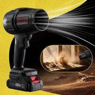 Soprador de Folhas Turbo 48V Portátil, Com 2 Baterias, Limpeza Industrial Poeira, Serviços Pesados, Caixa de Papelão