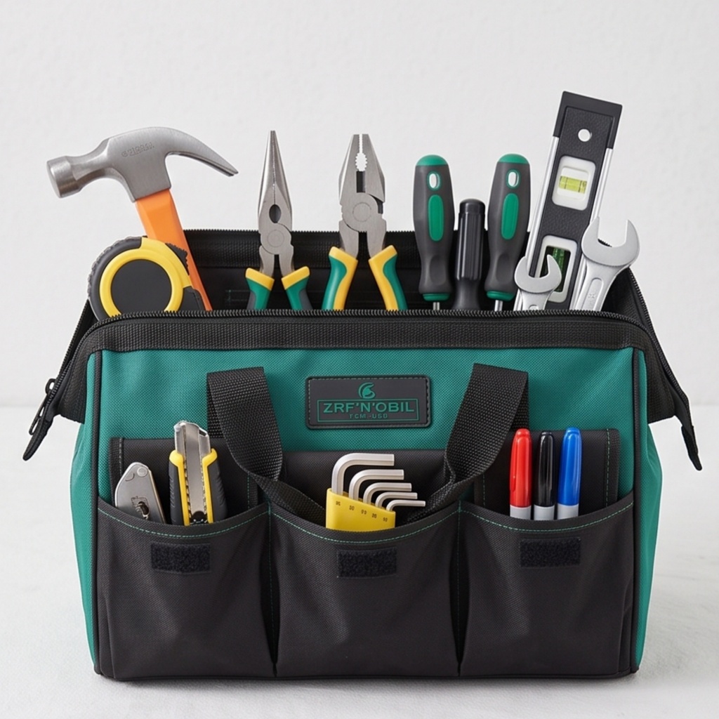 Bolsa para Ferramentas Grande Multiuso com Compartimentos Bolsa Oxford Resistente Organizador de Ferramentas Profissiona