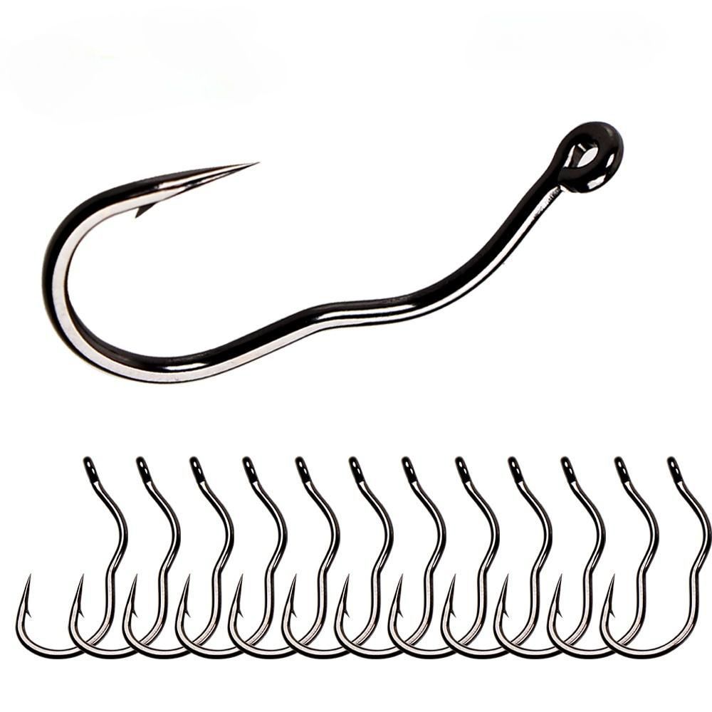 50 Pçs De Aço Alto Carbono Automático Flip Anzol Gancho De Pesca Com Olho Afiado Farpado Acessórios