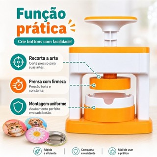 Máquina Infantil de Fazer Bottons DIY Crie bottons personalizados Criativa, Fácil de Usar Artesanato e Presentes