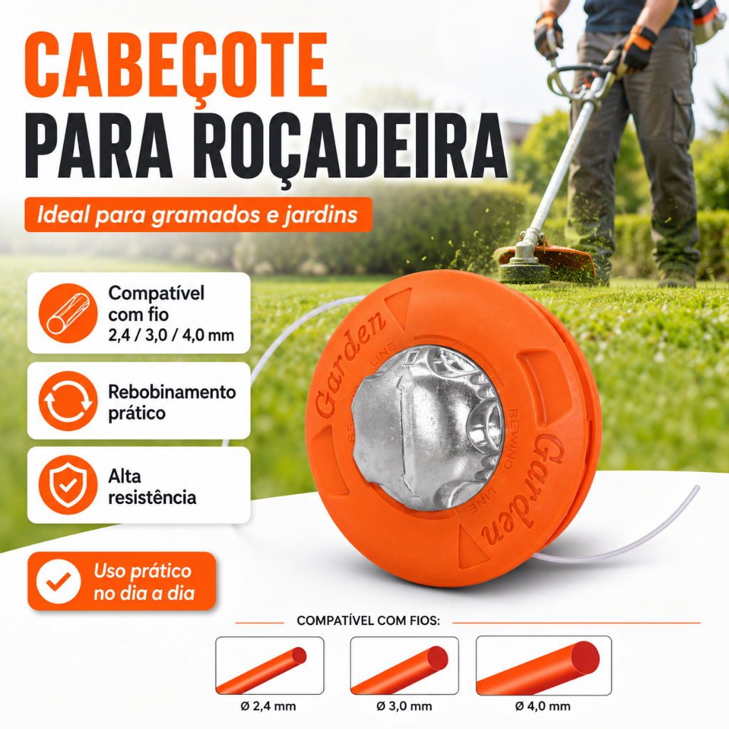 Carretel Automático de Nylon Reforçado Roçadeira Universal