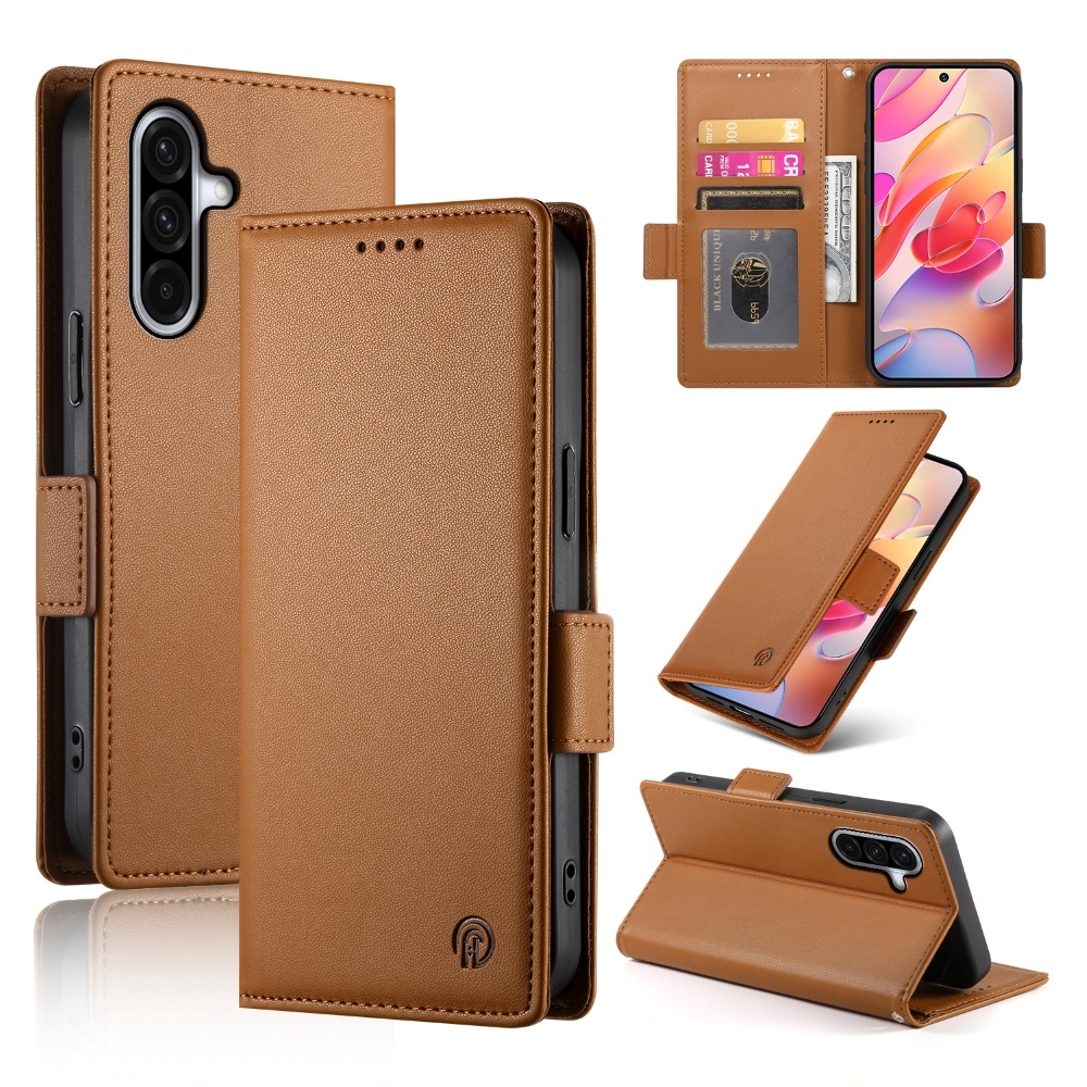 Capa Tipo Carteira De Couro Para Samsung A17 A27 A57 A37 A07 A06 A26 A16 A56 A36 A05 A15 A25 A35 A55 A14 A24 A34 A54 A13