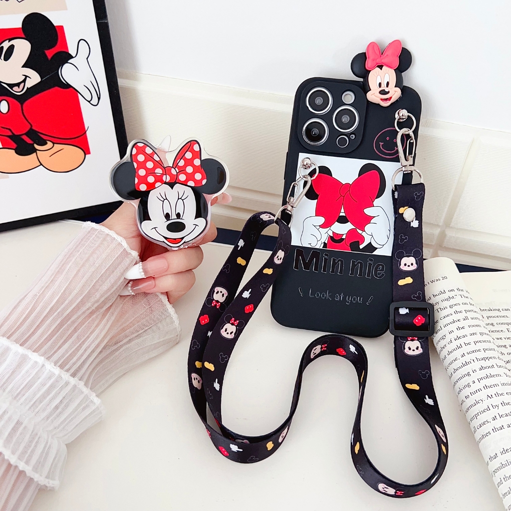 Capa De Desenho Animado Paródia Minnie Para Samsung S25 S24 Note9 S23 S22 S25 Note20 S10 S21 S20 S7 S9 S8 Plus Ultra Fof