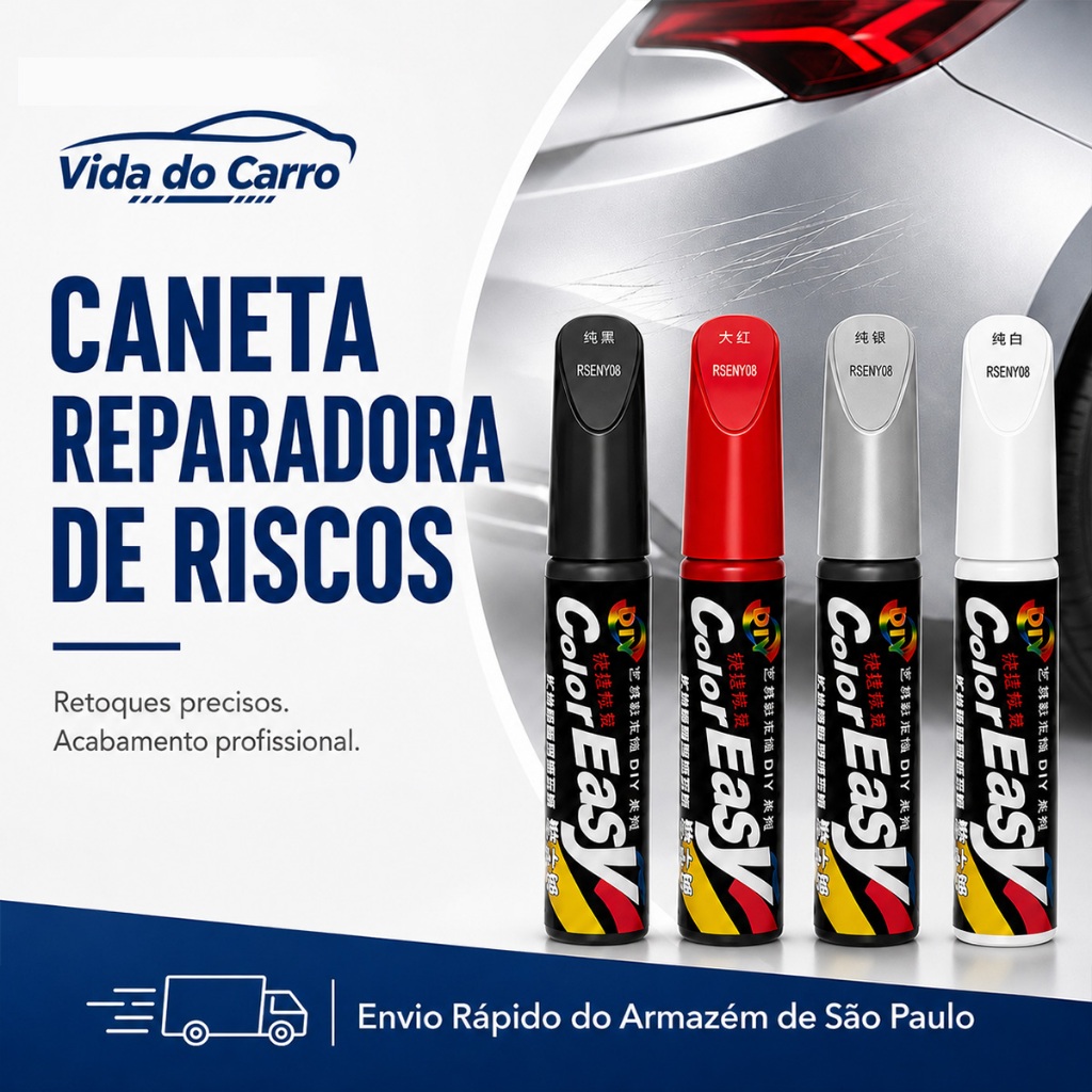 Tinta para retoques em automóveis, à prova de água, para reparar riscos, disponível em várias cores