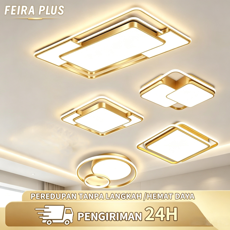 Luminária de Teto LED, 3 Cores em 1 Luz Bivolt 110V-220V Design Moderno para Sala de Estar Quarto e Ambientes Internos