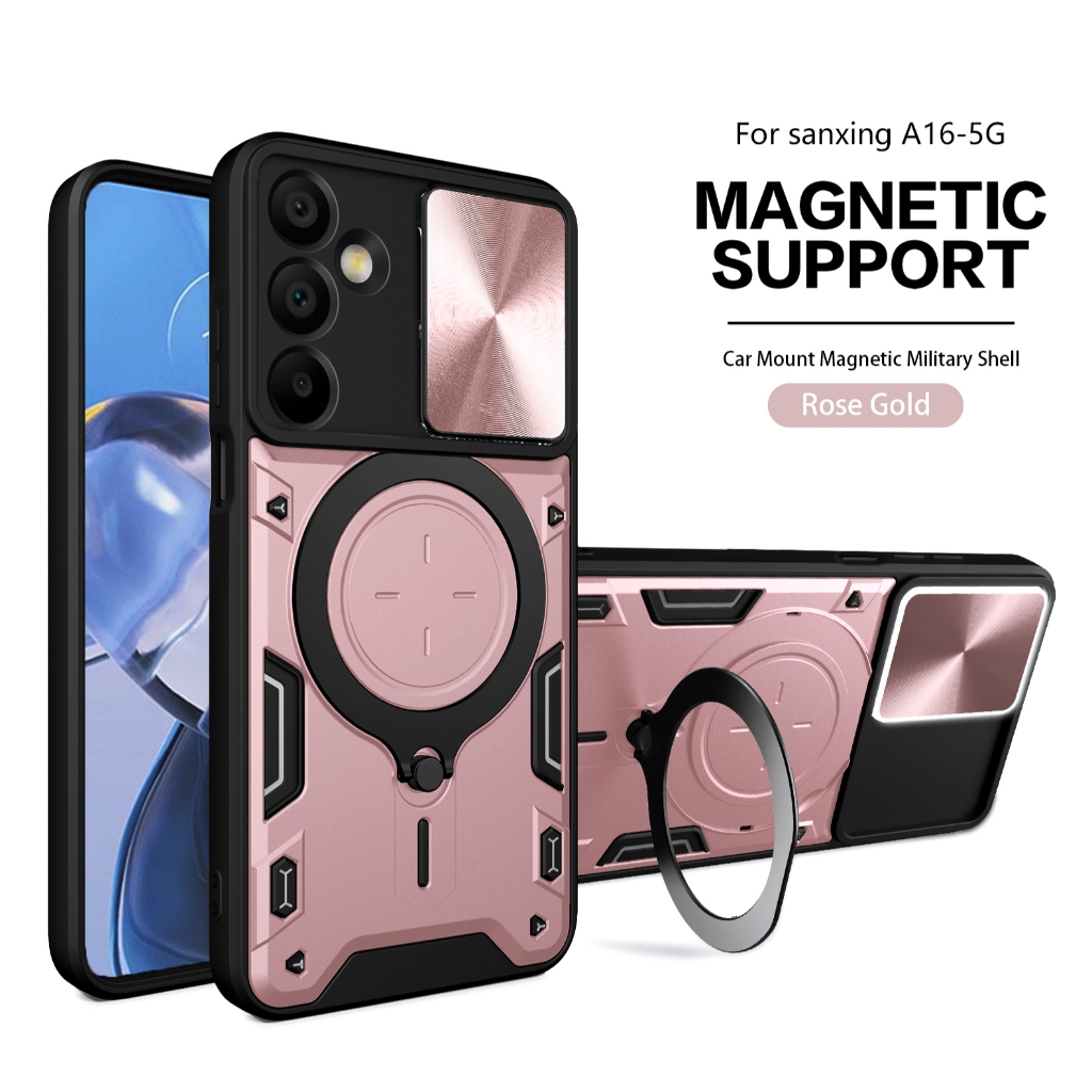 Para Samsung A16 A06 M35 M55 A55 A25 A35 A15 M34 A73 A05S , Montagem Em Carro Embutida Ímã Slide Câmera Capa Protetora À