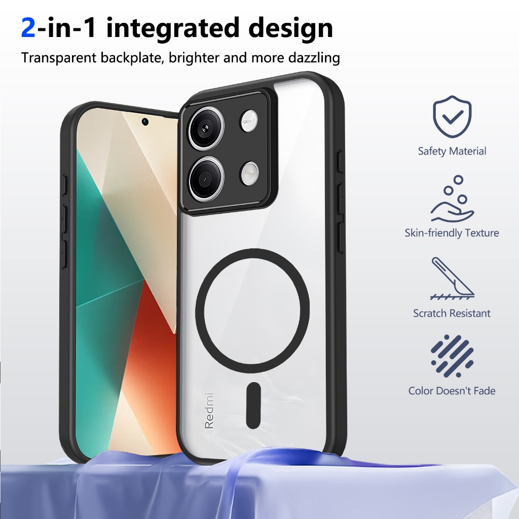 Capa Para Xiaomi Poco M6 Pro 4G PocoM6Pro 2312FPCA6G De Telefone Acrílico Transp