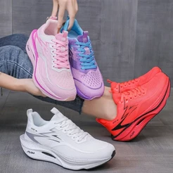 Mulher Ultraleve Maratona Profissional Tênis De Corrida Com Sola Completa Sapatos Esportivos De Placa De Carbono