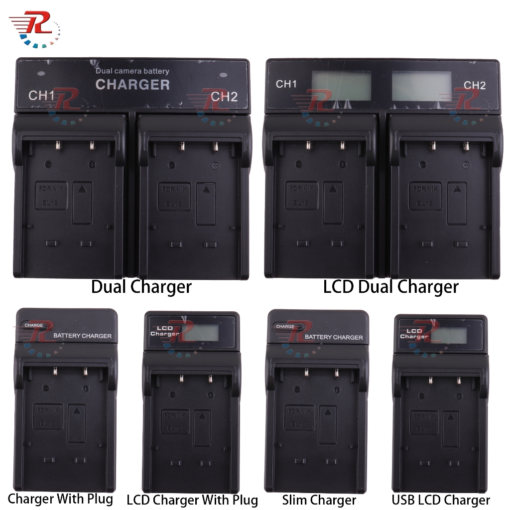 EN-EL19 ENEL19 LCD Carregador Duplo Rápido Para Câmeras Nikon CoolPix S100 S3100 S3500 S2500