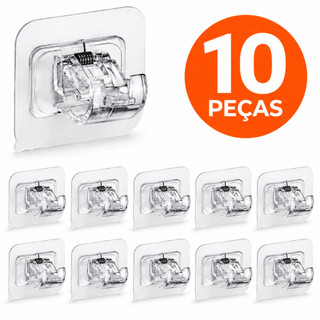 Kit Ganchos adesivos para varão de cortina que não precisa furar suporte de parede Kit Ganchos adesi