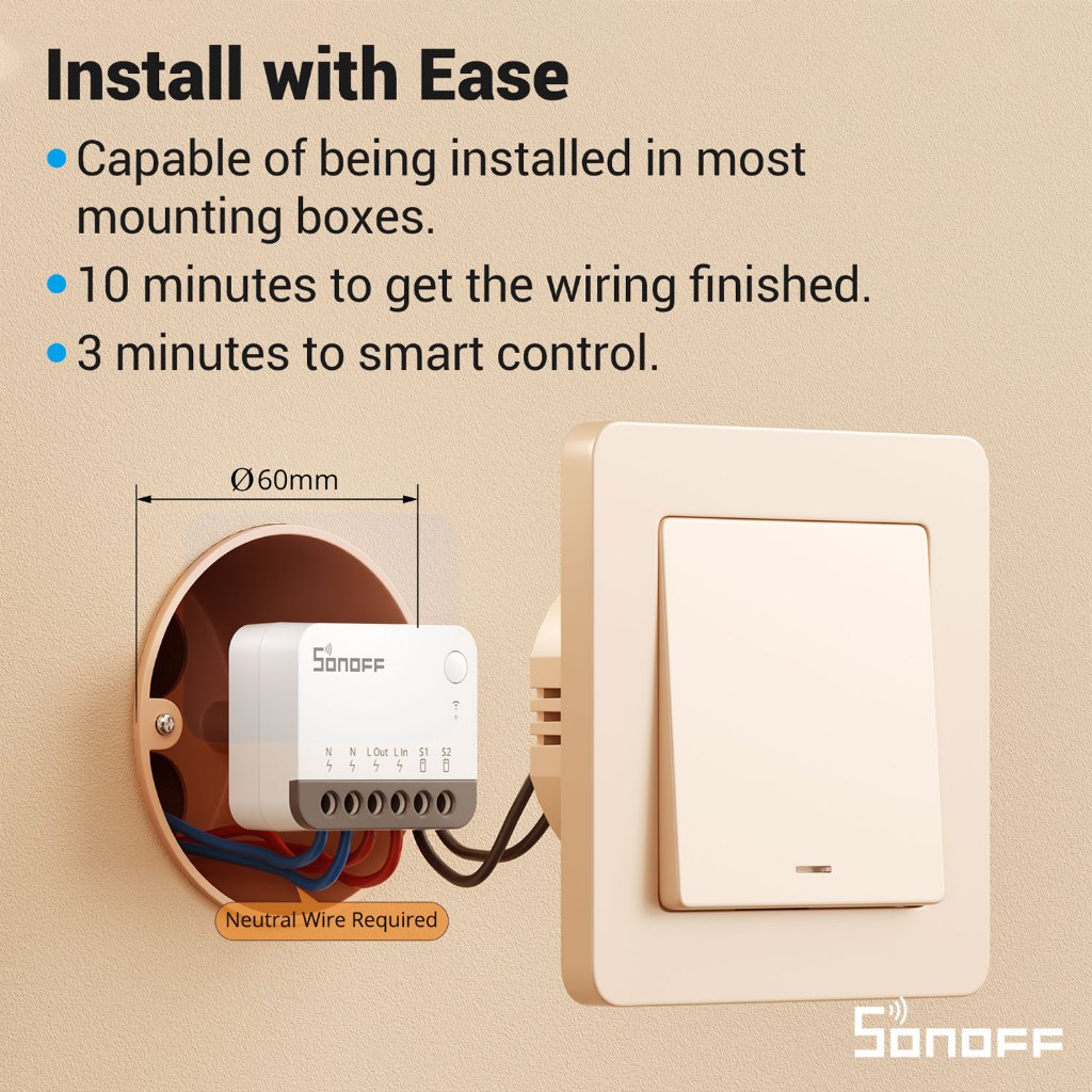 1-4Pack SONOFF ZBMINIR2 Extreme Zigbee Smart Switch Interruptor De Relé Desanexar Controle Remoto via eWeLink Funciona C