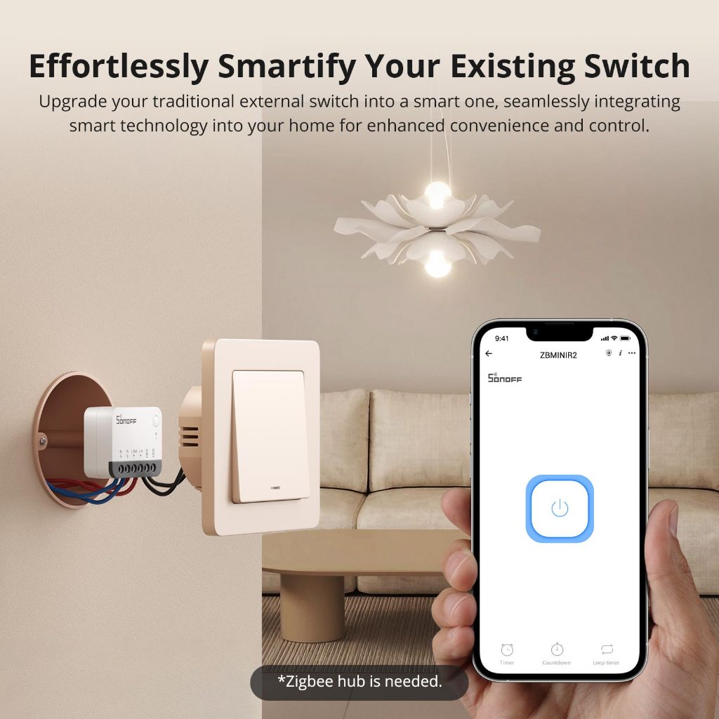 SONOFF 1-4Pçs ZBMINIR2 Extreme Interruptor Inteligente Zigbee Relé Separado Controle Remoto eWeLink Alexa Google Home · foto 2
