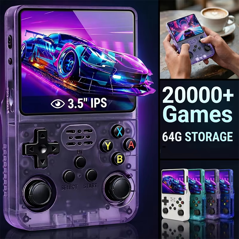 Novo Console De Jogos Portátil R36S , Tela IPS De 3.5 Tamanhos , 64G 20000 + Retrô , Jogador De Videogame De Bolso , Pre