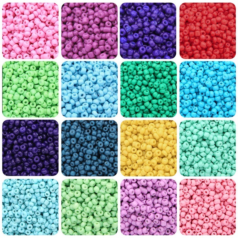 2000peças 2mm/3mm/4mm Miçanga de Vidro Pacote Grande - Para bijuteria Pulseira e Artesanato Cores