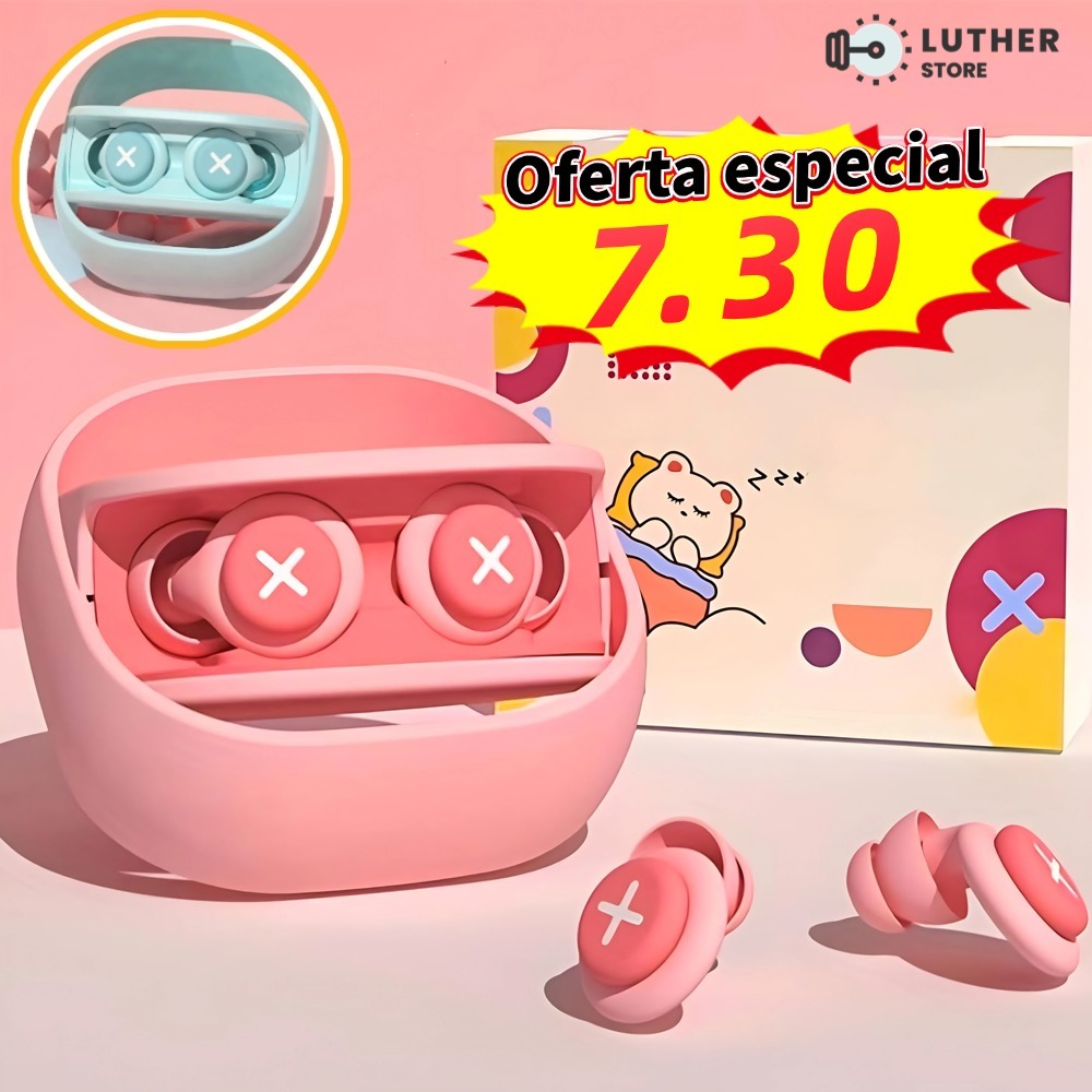 Imagem Tampões Auriculares De Silicone Isolamento Acústico Redução De Ruído Com Esponja Macia Protetor Auricular