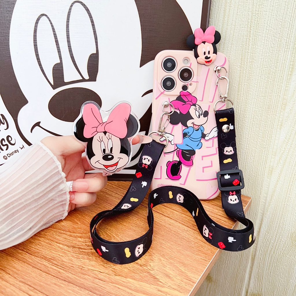 Capa De Desenho Animado Rosa Minnie Para Samsung S25 S24 Note9 S23 S22 S25 Note20 S10 S21 S20 S7 S9 S8 Plus Ultra Fofa T