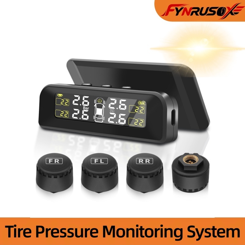 Sistema De Monitoramento De Alarme De Pressão De Pneu De Carro TPMS Sistemas Segurança Automática + 4 Sensores Externos