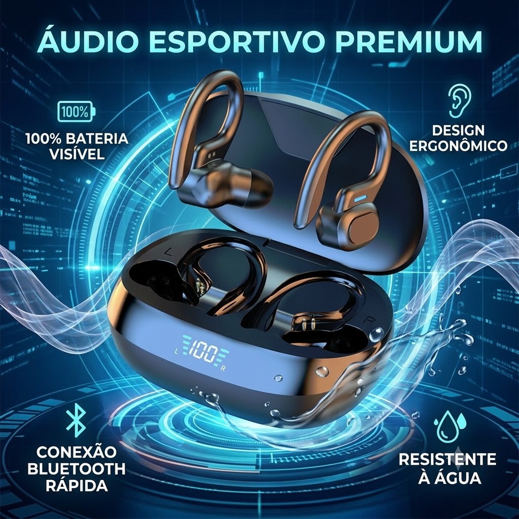 VOKRU fone de ouvido bluetooth sem fio fone sem fio bluetooth 5.3 headset gamer