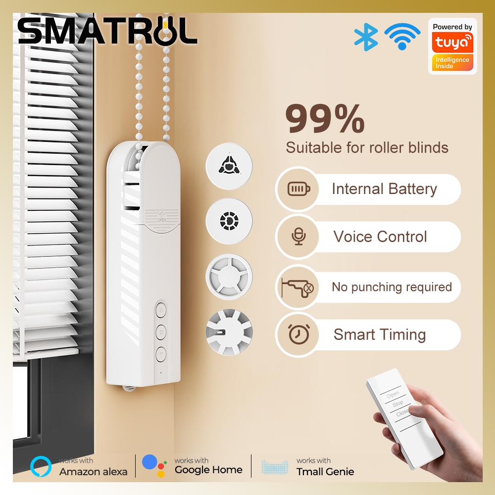 SMATRUL Tuya Smart Cortina Motor Zigbee/WiFi Versão Rolo Abridor Automático Ultra Silencioso Instalação Conveniente Baix