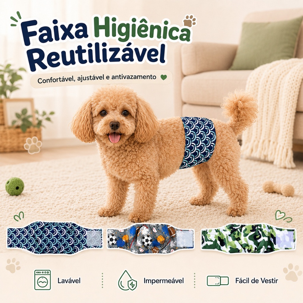 Fralda Masculina Para Barriga De Cachorro , Reutilizável Fraldas Laváveis Ecológicas Animais De Estimação
