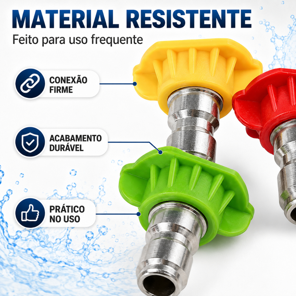 Kit 5 Bicos Engate Rápido Para Lavadora Alta Pressão 1/4 bico de conexão rápidaClick to Copy — imagem 2 de 2