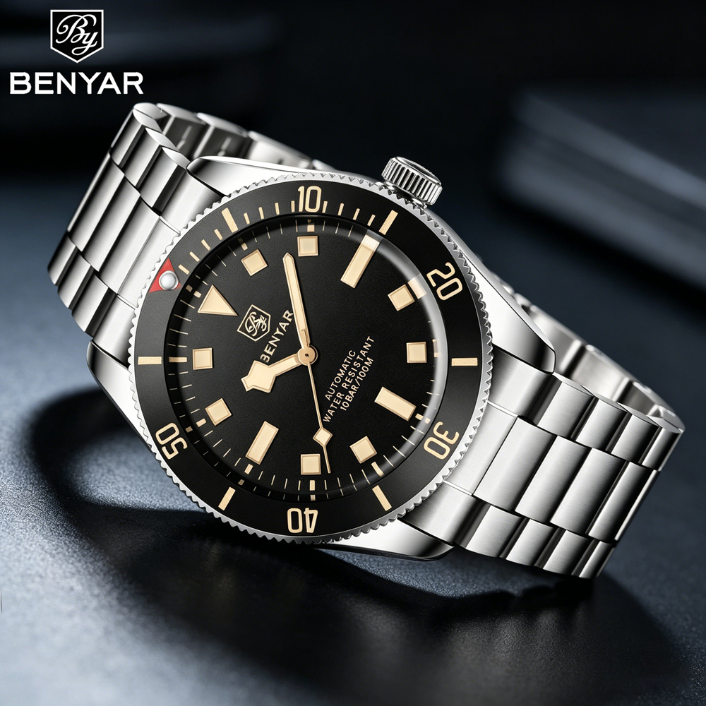 BENYAR Origianl BB58 Relógio Automático Para Homens À Prova D'água Luxo Mecânico G3265Z Esporte Luminoso De Aço Inoxidáv