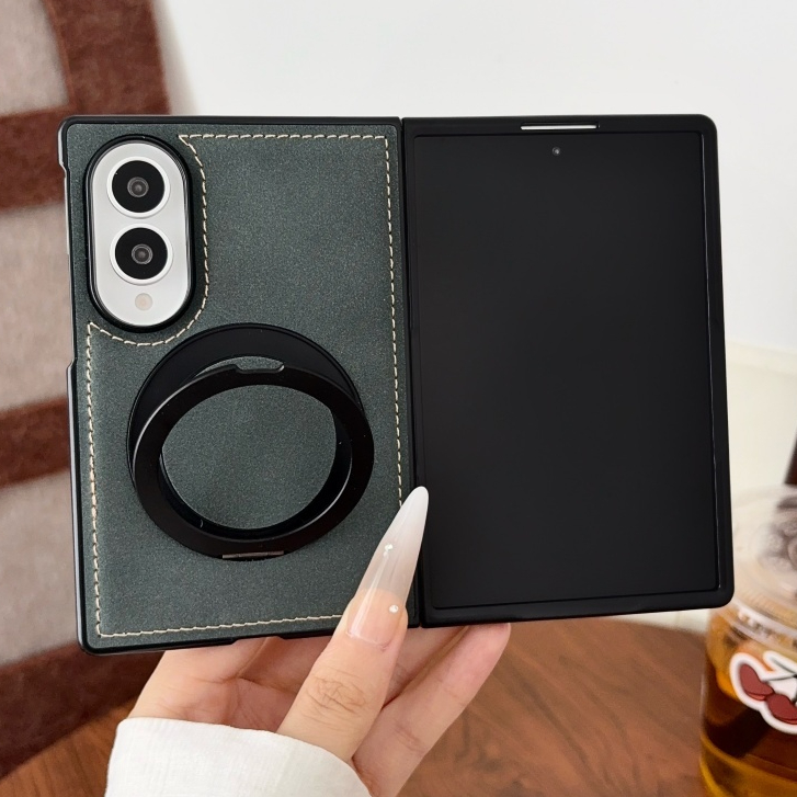 Samsung Galaxy Z Fold 8 Ultra 7 3 W24 Capa De Couro Luxuosa Com Carregamento Por