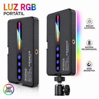 Luz de preenchimento e luz quente para fotografia LED RGB 2700k-6500k Luz fotográfica profissional portátil recarregável