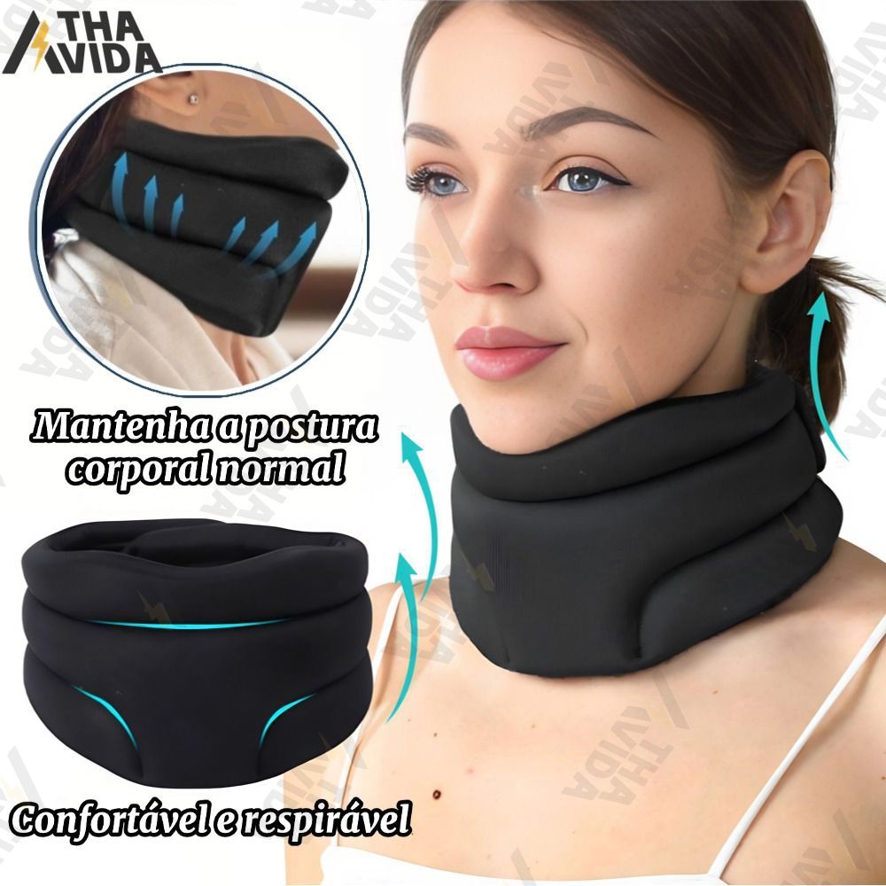 Colar Cervical Com Suporte Ajustável  Espuma Macia  Alívio Da Dor Para Dormir , Viagens , Escritório-AT