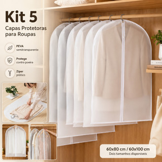 Conjunto de 5 peças de Material PEVA com capa protetora de roupas com zíper adequada para roupas