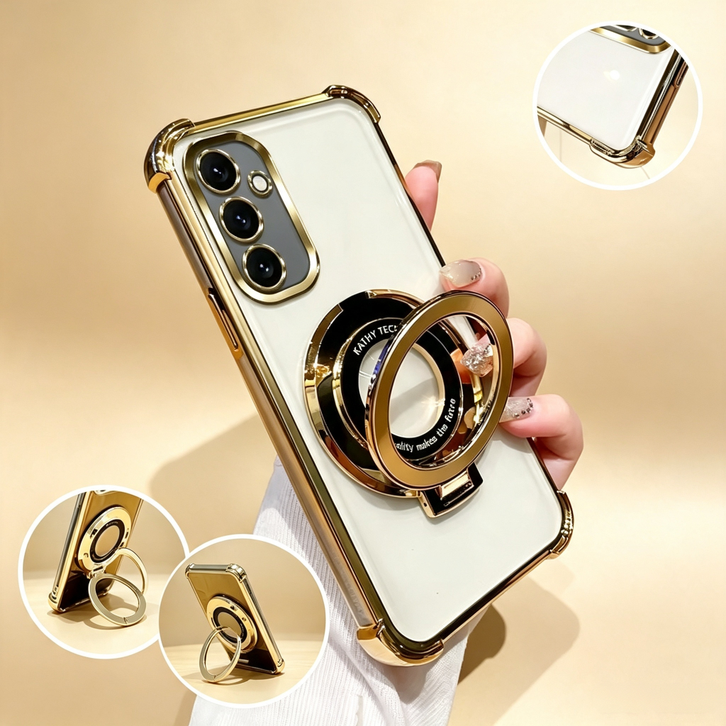 Luxo À Prova De Choque Magnético Chapeamento Caso Para Samsung Galaxy A07 A17 A27 A37 A57 A06 A16 A26 A36 A56 A55 Capa
