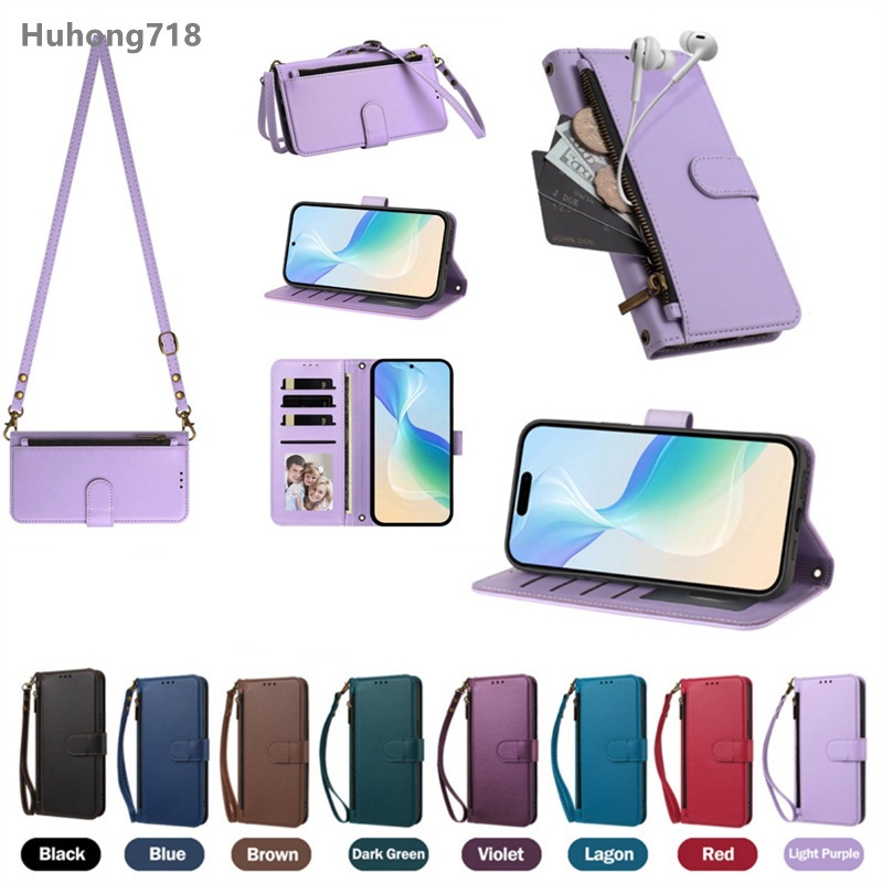 Para Samsung Galaxy A10 A10S A10E A20 A20S A20E A30 A30S A40 A50 A50S A70 A70S Capa Com Zíper Bolsa De Moedas Flip De Co