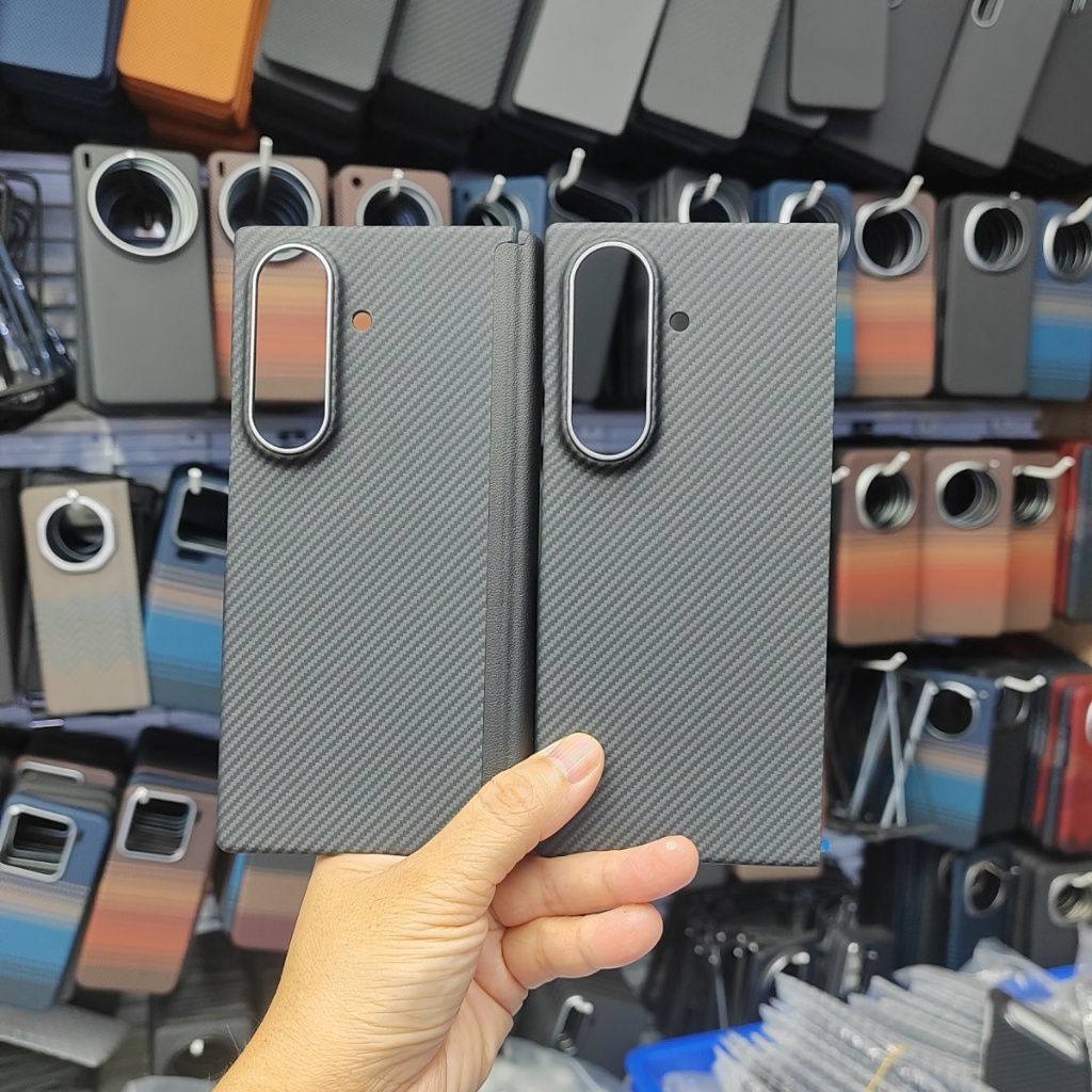 Luxo Genuíno Aramida Fibra De Carbono Caso Telefone Para Samsung Galaxy Z Fold 8