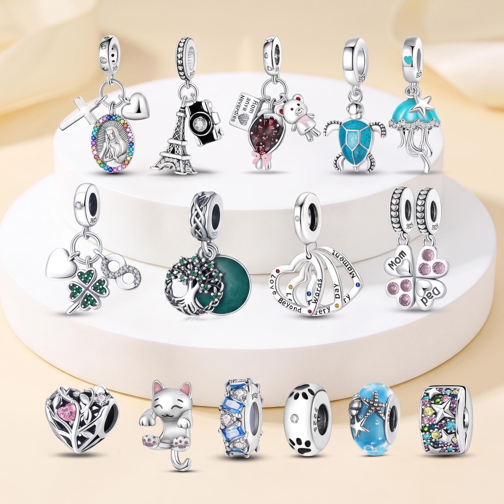 Pingente de charme Original S925 prata adequado para pulseira de 3mm jóias diy presente de feriado feminino