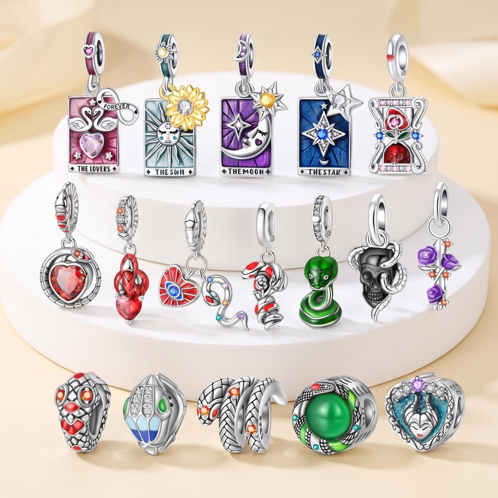 Original s925 contas de prata esterlina tarô pingente adequado para pulseira Original diy charme para fazer jóias presen