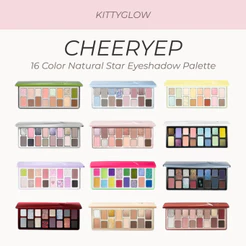 Paleta De Sombras Estrela Natural CHEERYEP 16 Cores | Fosco E Brilhante • Altamente Pigmentado Fácil De Misturar