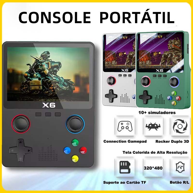 Vídeo Game Portátil Retrô Console com Mais de 10.000 Jogos Tela 3,5" Saída AV para TV 32GB Presente para Crianças