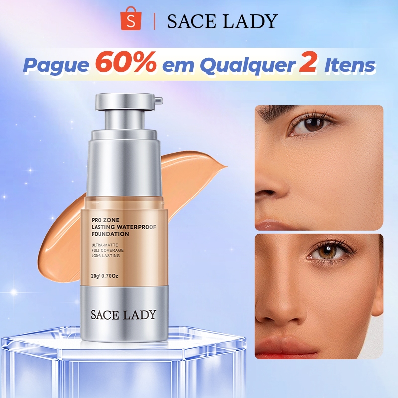 Base Líquida Matte SACE LADY Alta Cobertura 24h Impermeável Acabamento Perfeito