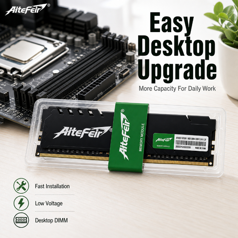 Aitefeir 4GB 8GB 16GB DDR4 3200MHz Desktop RAM 1.2V Computador DIMM Memória Interna Para Desempenho Mais Rápido
