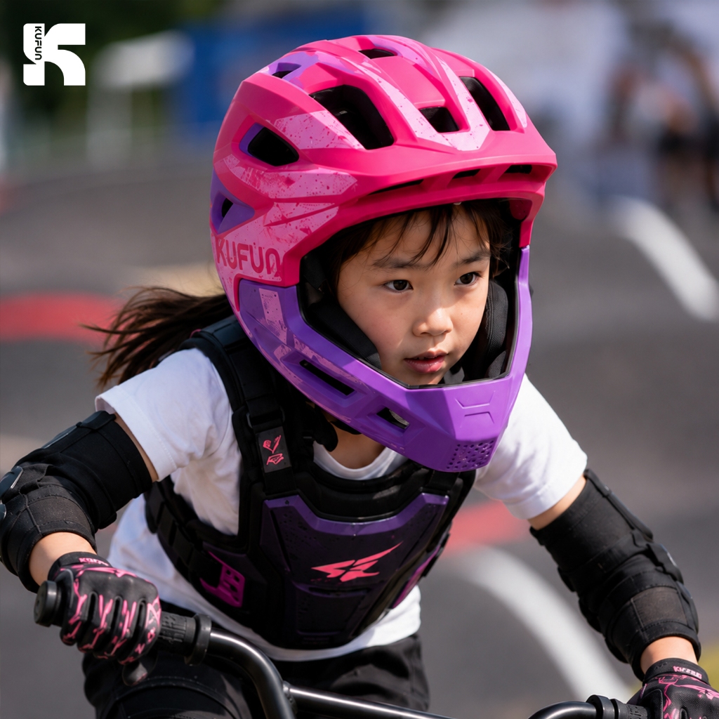 Capacete Totalmente Coberto Para Crianças De 2 A 7 Anos , Equilíbrio/Empurrar Bicicleta , Ciclismo , Facial Completo