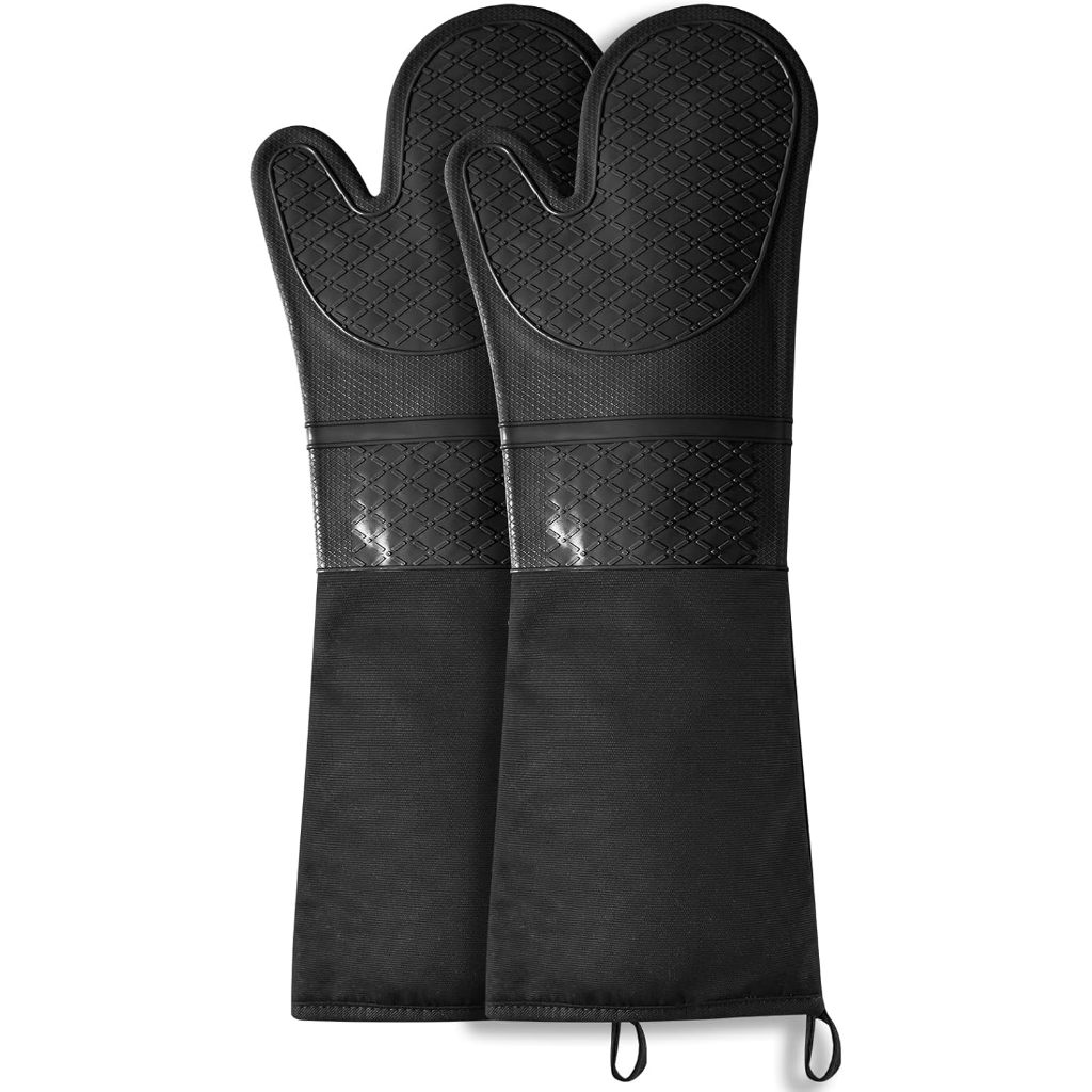 Luva Térmica 50cm Industrial Alta Temperatura Silicone Algodão para Forno Fogão Churrasco Cozinha Profissional — imagem 2 de 2