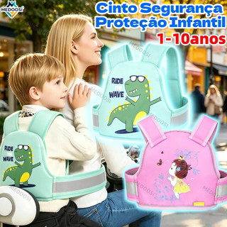 ​​​​Colete Cinto de Segurança Bebê/Infantil -Arnês Proteção Criança Ajustável Anti-Quebra para Motocicleta e Bicicleta