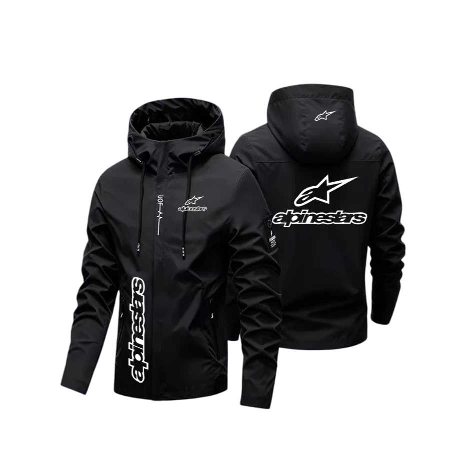 Jaqueta Masculina Alpinestars Com Capuz , À Prova De Vento D'água , Para Caminhadas Ao Ar Livre , Casual , Esportiva , C — imagem 1