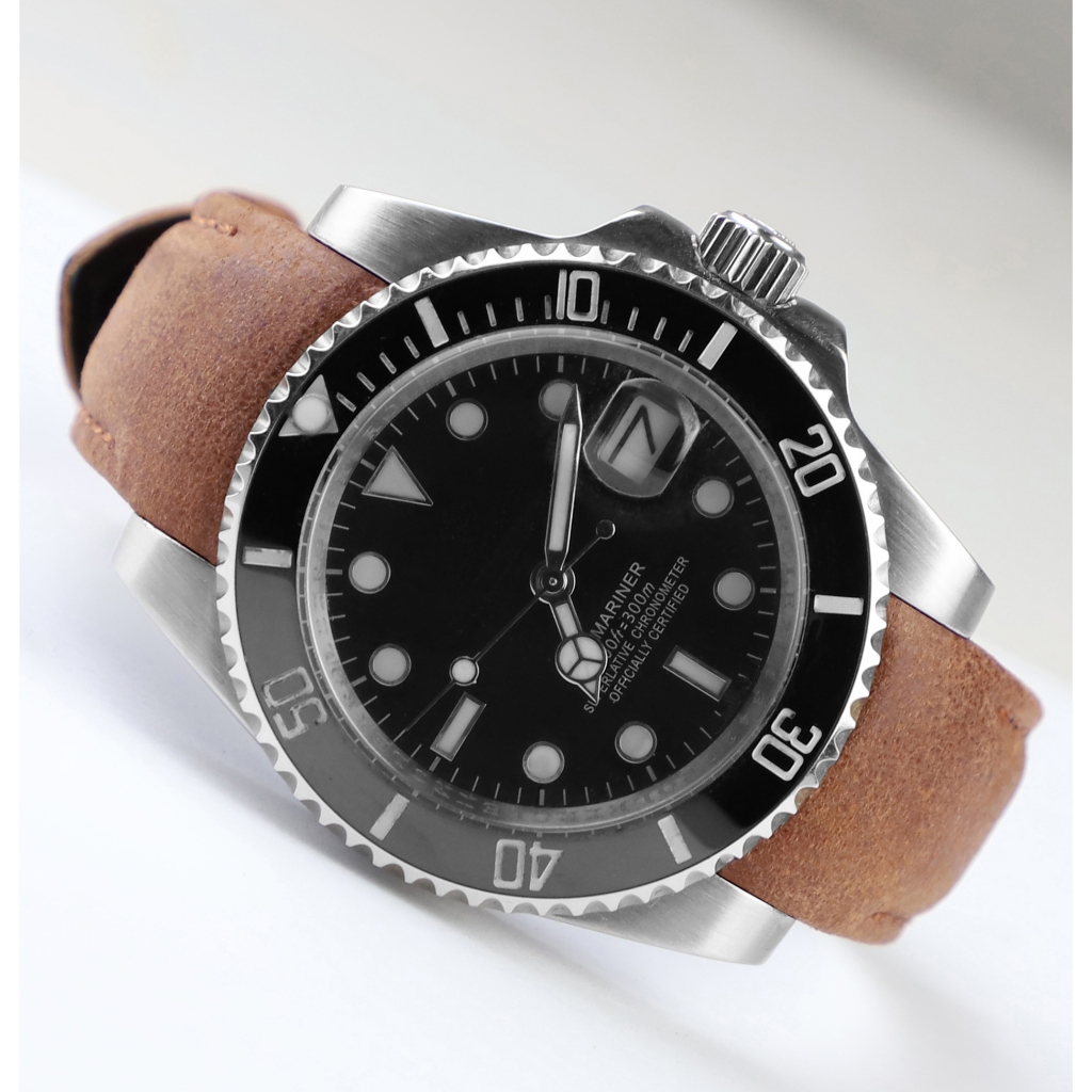 Pulseira De Relógio De Couro Nubuck Com Escova De 20 mm Para Rolex Submariner Daytona Distress Fosco De Bezerro Robusta 