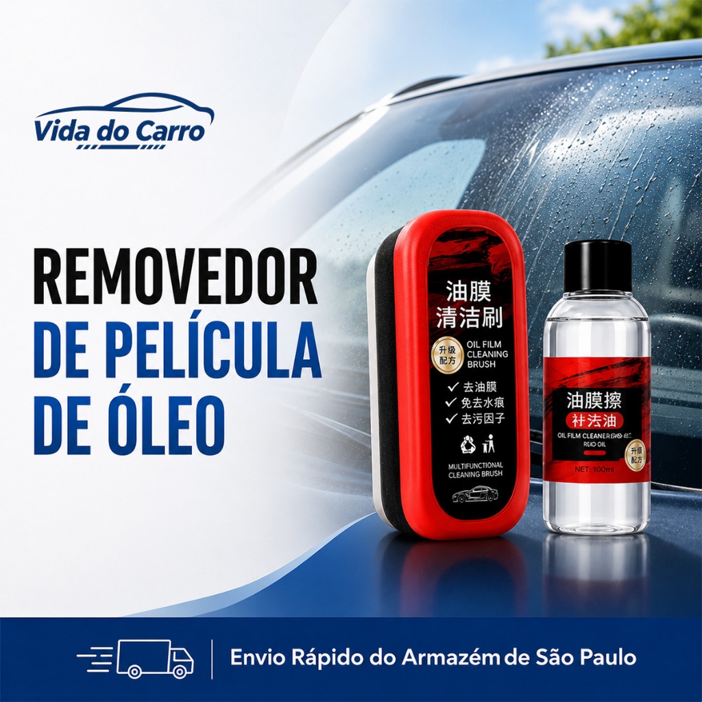 Escova De Limpeza De Filme De Óleo De Vidro De Carro Com Toalha De Esponja 120ml